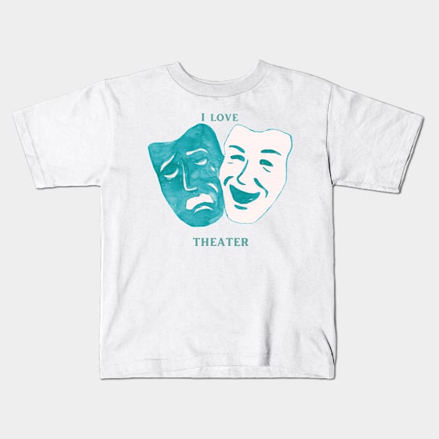 theatre lovers , actor Kids T-Shirt by Eva Passi Arts